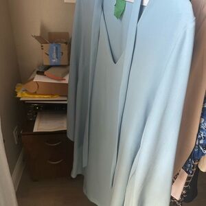 Topshop Sky Blue V-Neck Dress